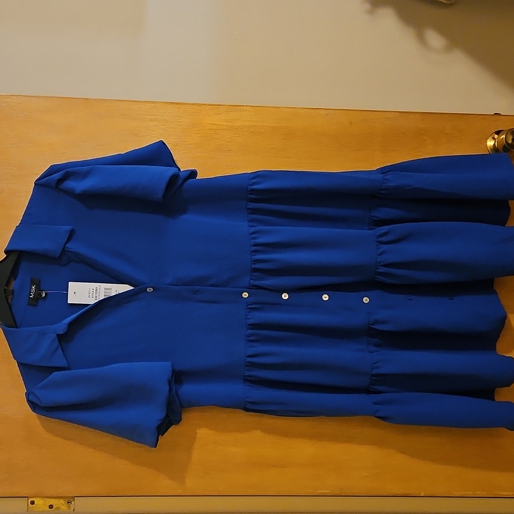 MSK Royal Blue Collared Dress